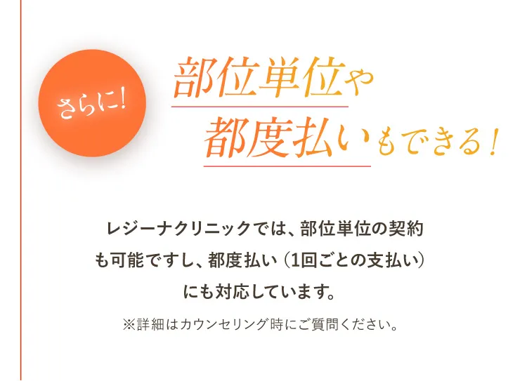 さらに！部位単位や都度払いもできる！